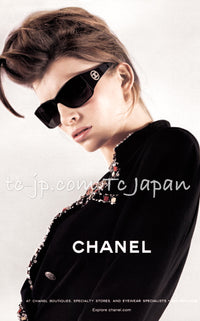 CHANEL 05C Blazer Jacket Black Beads Trim Wool 40 シャネル ブレザー ジャケット ブラック ビジュー トリミング ウール ミランダ カー着用
