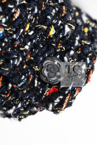 CHANEL 15A Black Multicolor Cotton Zipper Fantasy Tweed Jacket 40 シャネル ブラック マルチカラー コットン ジッパー ファンタジー ツイード ジャケット 即発