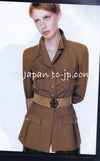 CHANEL 96A Vintage Red Gold Buttons Wool Military Jacket Skirt Suit 36 38 シャネル ヴィンテージ レッド 赤 ゴールド CC ボタン ウール ミリタリー ジャケット スカート スーツ 即発