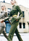 CHANEL 96A Vintage Dark Navy Wool 100 Gold CC Logo Buttons Military Jacket Skirt Suit 38 シャネル ヴィンテージ ダークネイビー ウール100% ゴールド CCボタン ミリタリー ジャケット スカート スーツ 即発
