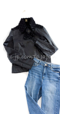 CHANEL 12A Black Motorcycle Lambskin Leather Jacket 38 40 シャネル ブラック モーターサイクル ラムスキン レザー ジャケット 即発