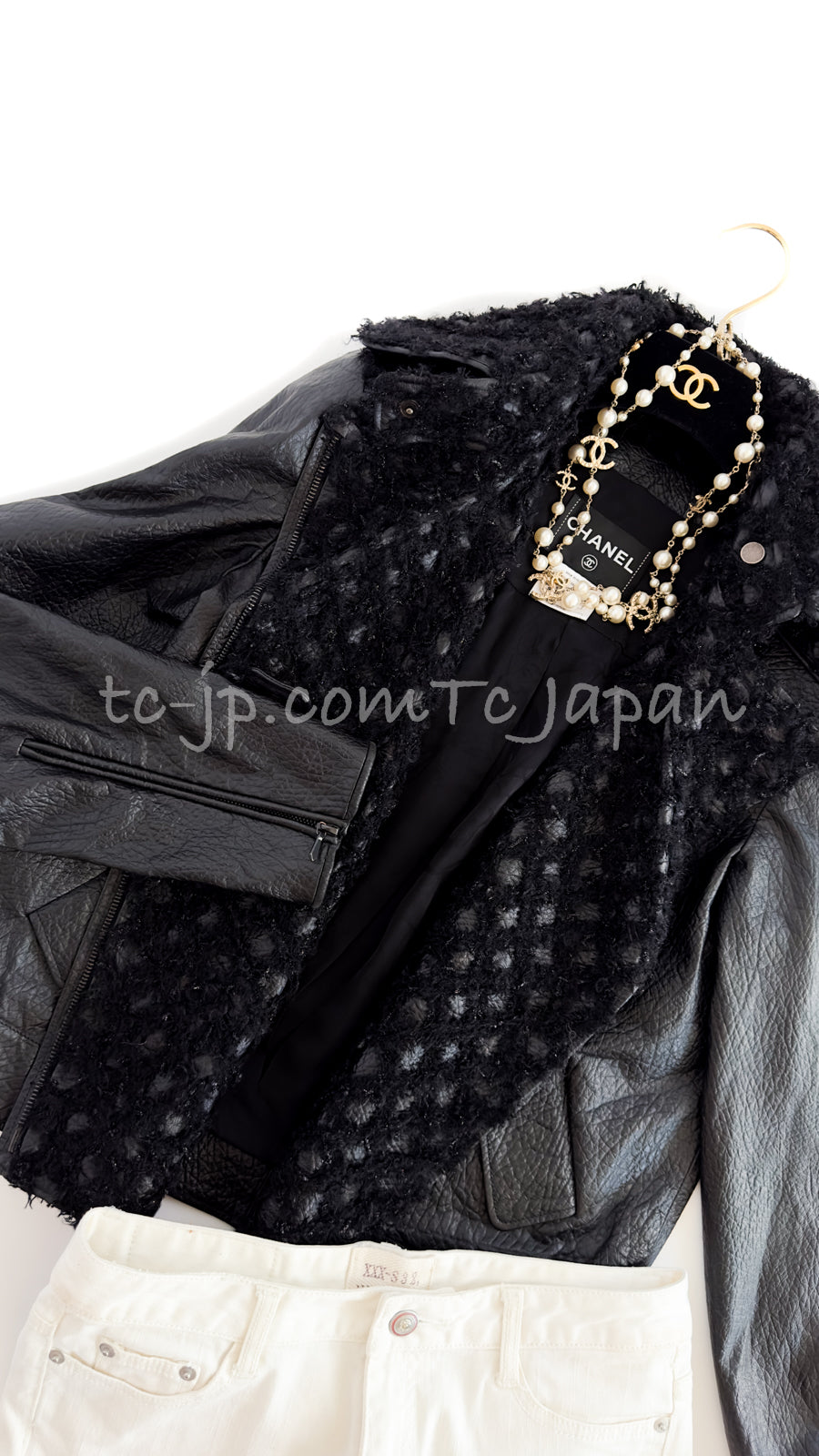 シャネル ジャケット CHANEL ブラック モーターサイクル