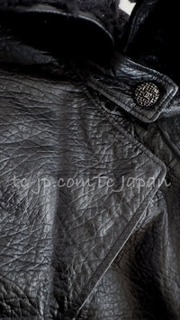 CHANEL 12A Black Motorcycle Lambskin Leather Jacket 38 40 シャネル ブラック モーターサイクル ラムスキン レザー ジャケット 即発
