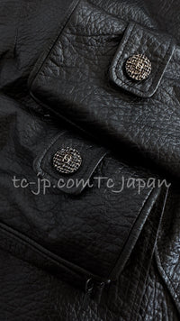 CHANEL 12A Black Motorcycle Lambskin Leather Jacket 38 40 シャネル ブラック モーターサイクル ラムスキン レザー ジャケット 即発