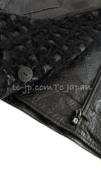 CHANEL 12A Black Motorcycle Lambskin Leather Jacket 38 40 シャネル ブラック モーターサイクル ラムスキン レザー ジャケット 即発