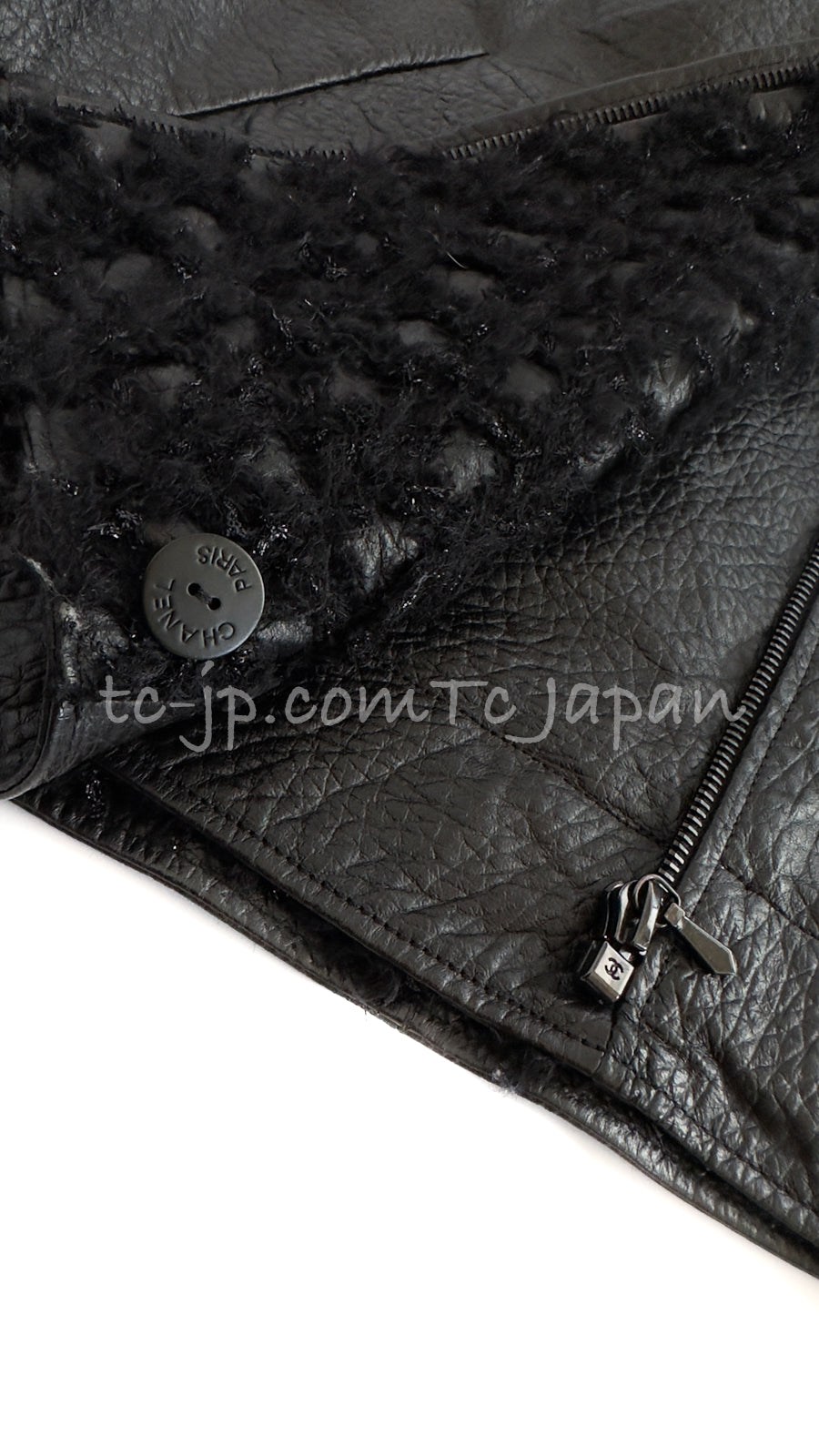 CHANEL 12A Black Motorcycle Lambskin Leather Jacket 38 40 シャネル ブラック モーターサイクル ラムスキン レザー ジャケット 即発