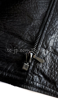 CHANEL 12A Black Motorcycle Lambskin Leather Jacket 38 40 シャネル ブラック モーターサイクル ラムスキン レザー ジャケット 即発