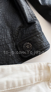 CHANEL 12A Black Motorcycle Lambskin Leather Jacket 38 40 シャネル ブラック モーターサイクル ラムスキン レザー ジャケット 即発