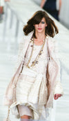 CHANEL 04S Ivory Beige Pink Cotton Tweed Coat 38 40 シャネル 生成り ベージュ ピンク コットン ツイード コート 即発