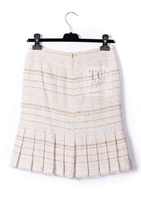 CHANEL 04S Ivory Beige Pink Cotton Tweed Coat 38 40 シャネル 生成り ベージュ ピンク コットン ツイード コート 即発