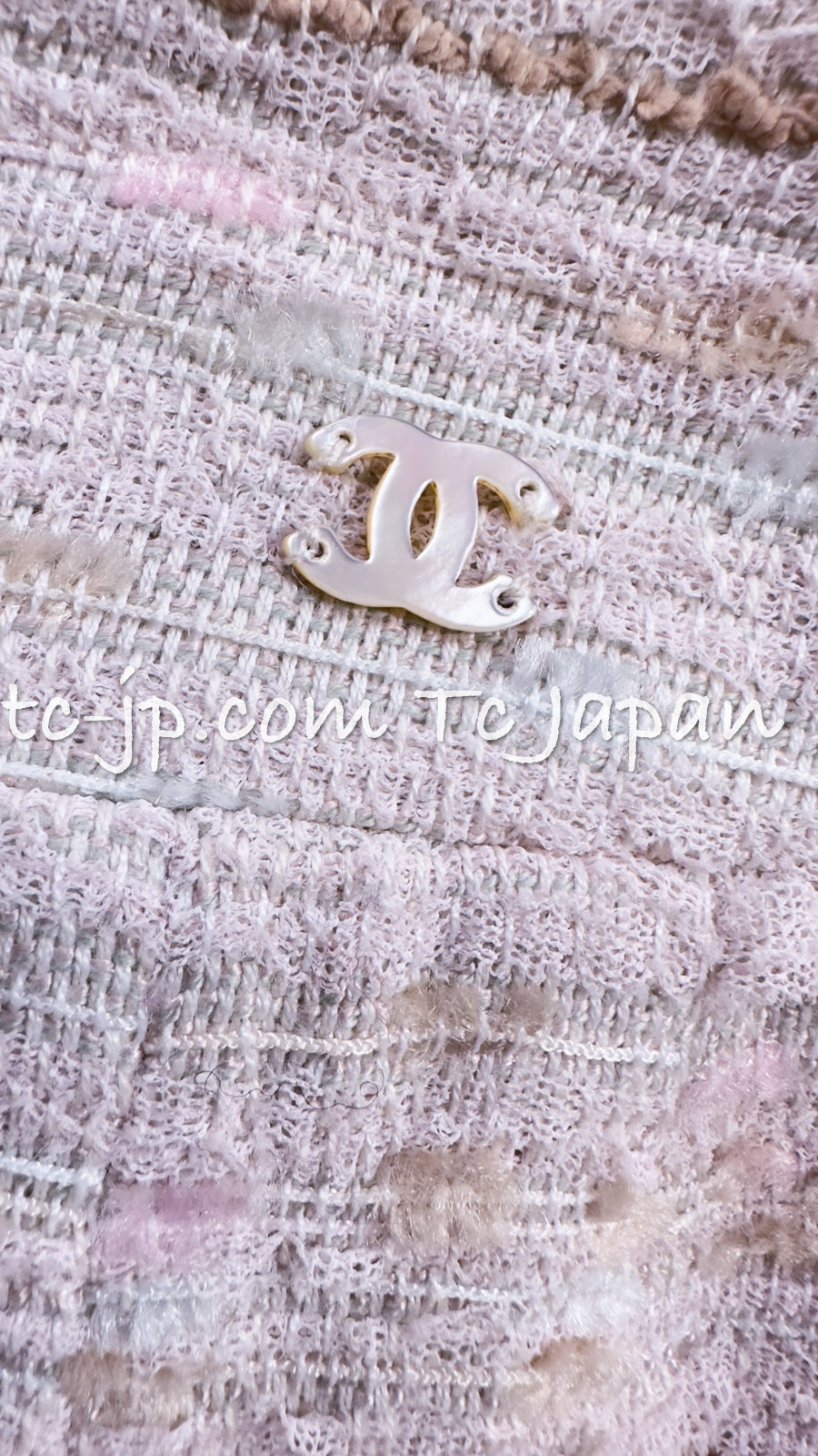 CHANEL 04S Ivory Beige Pink Cotton Tweed Coat 38 40 シャネル 生成り ベージュ ピンク コットン ツイード コート 即発