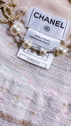 CHANEL 04S Ivory Beige Pink Cotton Tweed Coat 38 40 シャネル 生成り ベージュ ピンク コットン ツイード コート 即発