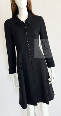CHANEL 96A Vintage Black Wool Jacket Coat CC Gold Button 34 シャネル ヴィンテージ ブラック ウール ジャケット コート ココボタン 即発