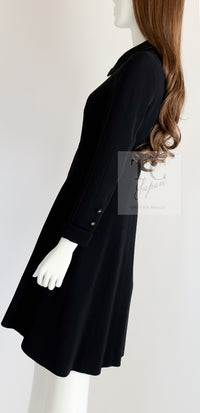 CHANEL 96A Vintage Black Wool Jacket Coat CC Gold Button 34 シャネル ヴィンテージ ブラック ウール ジャケット コート ココボタン 即発