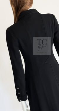 CHANEL 96A Vintage Black Wool Jacket Coat CC Gold Button 34 シャネル ヴィンテージ ブラック ウール ジャケット コート ココボタン 即発
