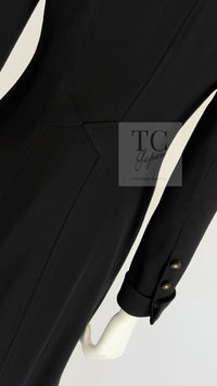 CHANEL 96A Vintage Black Wool Jacket Coat CC Gold Button 34 シャネル ヴィンテージ ブラック ウール ジャケット コート ココボタン 即発