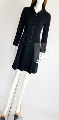 CHANEL 96A Vintage Black Wool Jacket Coat CC Gold Button 34 シャネル ヴィンテージ ブラック ウール ジャケット コート ココボタン 即発