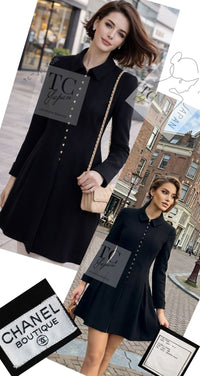 CHANEL 96A Vintage Black Wool Jacket Coat CC Gold Button 34 シャネル ヴィンテージ ブラック ウール ジャケット コート ココボタン 即発