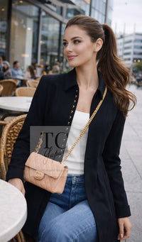 CHANEL 96A Vintage Black Wool Jacket Coat CC Gold Button 34 シャネル ヴィンテージ ブラック ウール ジャケット コート ココボタン 即発