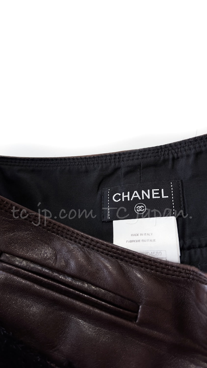 シャネル スカート CHANEL バーガンディー ブラウン ブラック