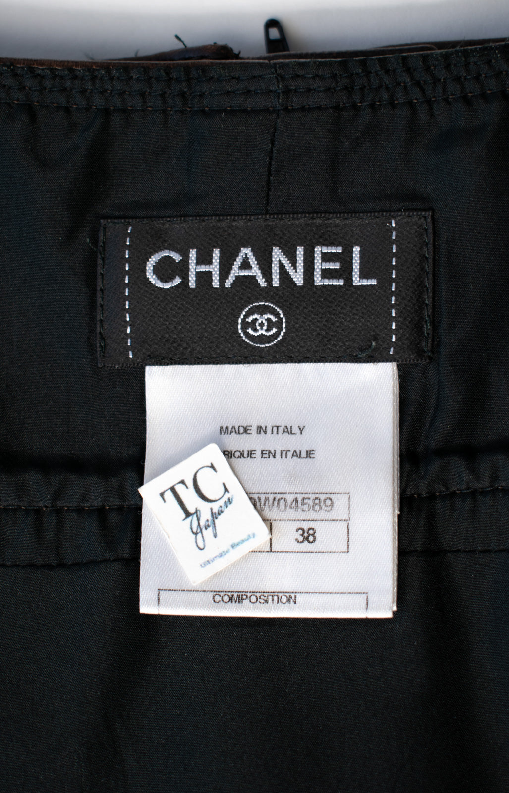 シャネル スカート CHANEL バーガンディー ブラウン ブラック