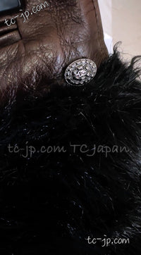 CHANEL 10A Burgundy Brown Black Leather Skirt 38 シャネル バーガンディー ブラウン ブラック ラムレザー スカート 即発