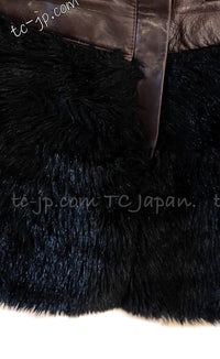 CHANEL 10A Burgundy Brown Black Leather Skirt 38 シャネル バーガンディー ブラウン ブラック ラムレザー スカート 即発