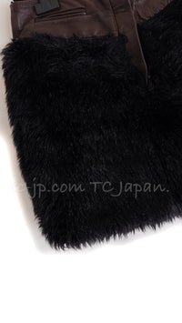 CHANEL 10A Burgundy Brown Black Leather Skirt 38 シャネル バーガンディー ブラウン ブラック ラムレザー スカート 即発