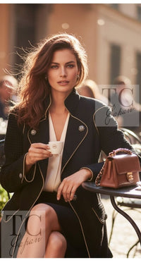 CHANEL 15PF Salzburg Black Wool Coat Gripoix Buttons 34 36 38 シャネル ザルツブルグ ブラック ウール コート グリポワ宝石ボタン 即発