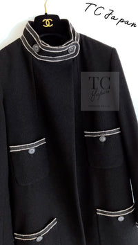CHANEL 14C Black Stand Collar Wool Jacket Coat 38 シャネル ブラック スタンド襟 ウール ジャケット コート 即発
