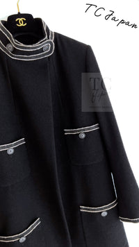 CHANEL 14C Black Stand Collar Wool Jacket Coat 38 シャネル ブラック スタンド襟 ウール ジャケット コート 即発