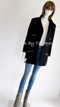 CHANEL 14C Black Stand Collar Wool Jacket Coat 36 シャネル ブラック スタンド襟 ジャケット コート 即発