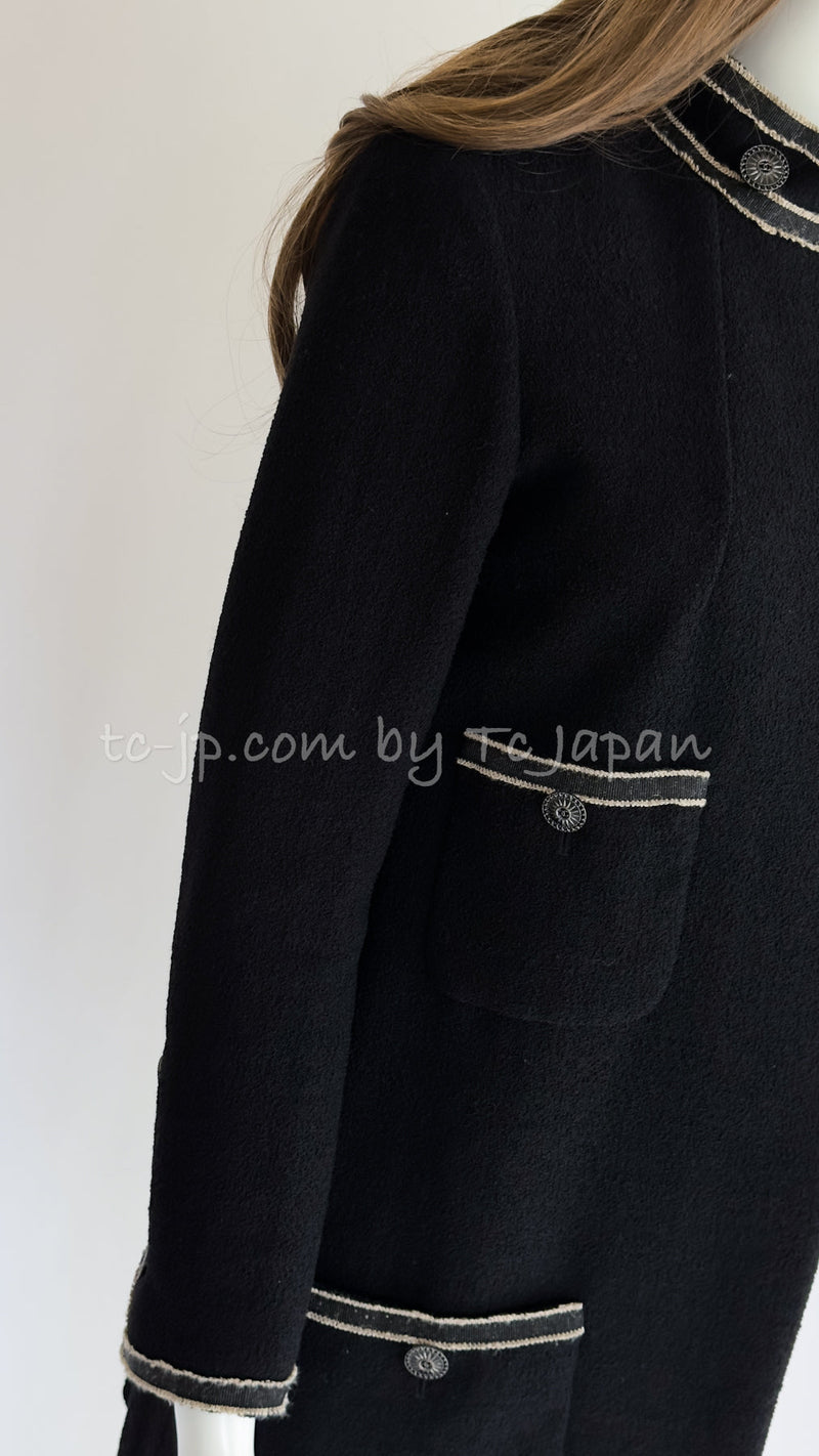 CHANEL 14C Black Stand Collar Wool Jacket Coat 36 シャネル ブラック スタンド襟 ジャケット コート 即発