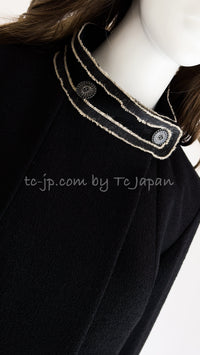 CHANEL 14C Black Stand Collar Wool Jacket Coat 36 シャネル ブラック スタンド襟 ジャケット コート 即発