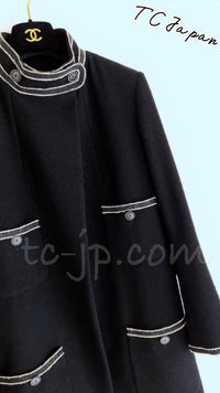 CHANEL 14C Black Stand Collar Wool Jacket Coat 36 シャネル ブラック スタンド襟 ジャケット コート 即発