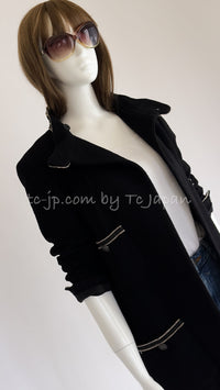 CHANEL 14C Black Stand Collar Wool Jacket Coat 36 シャネル ブラック スタンド襟 ジャケット コート 即発