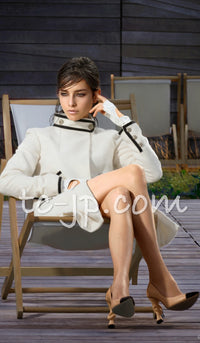 CHANEL 14C Black Stand Collar Wool Jacket Coat 38 シャネル ブラック スタンド襟 ウール ジャケット コート 即発 - TC JAPAN