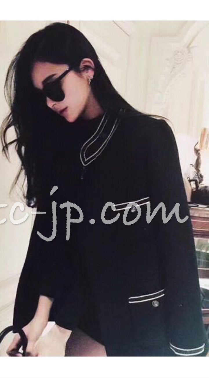 CHANEL 14C Black Stand Collar Wool Jacket Coat 38 シャネル ブラック スタンド襟 ウール ジャケット コート 即発