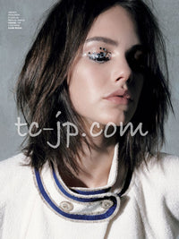 CHANEL 14C Ivory Black Trim Stand Collar Wool Jacket Coat 40 シャネル アイボリー ブラック トリム スタンド襟 ウール ジャケット コート 即発