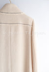 CHANEL 04A Ivory Black Wool 100% Tweed Coat 38 シャネル アイボリー ブラック ウール100% ツイード コート 即発