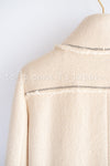 CHANEL 04A Ivory Black Wool 100% Tweed Coat 38 シャネル アイボリー ブラック ウール100% ツイード コート 即発