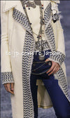 CHANEL 04A Ivory Black Wool 100% Tweed Coat 38 シャネル アイボリー ブラック ウール100% ツイード コート 即発