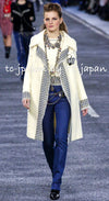 CHANEL 04A Ivory Black Wool 100% Tweed Coat 38 シャネル アイボリー ブラック ウール100% ツイード コート 即発