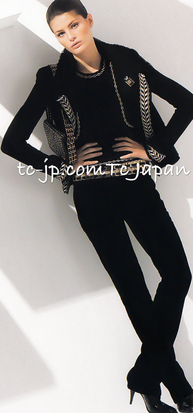 CHANEL 04A Ivory Black Wool 100% Tweed Coat 38 40 42 シャネル アイボリー ブラック ウール100% ツイード コート 即発 - TC JAPAN