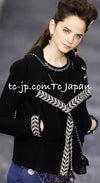 CHANEL 04A Ivory Black Wool 100% Tweed Coat 38 シャネル アイボリー ブラック ウール100% ツイード コート 即発