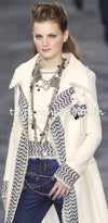 CHANEL 04A Ivory Black Wool 100% Tweed Coat 38 シャネル アイボリー ブラック ウール100% ツイード コート 即発