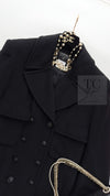 CHANEL 97A Vintage Black Cashmere 100 Double Jacket Coat 40 42 シャネル ヴィンテージ ブラック カシミア 100 ダブル ジャケット コート 即発