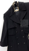 CHANEL 97A Vintage Black Cashmere 100 Double Jacket Coat 40 42 シャネル ヴィンテージ ブラック カシミア 100 ダブル ジャケット コート 即発
