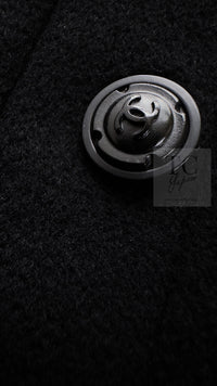 CHANEL 97A Vintage Black Cashmere 100 Double Jacket Coat 40 42 シャネル ヴィンテージ ブラック カシミア 100 ダブル ジャケット コート 即発