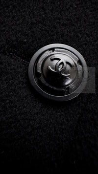 CHANEL 97A Vintage Black Cashmere 100 Double Jacket Coat 40 42 シャネル ヴィンテージ ブラック カシミア 100 ダブル ジャケット コート 即発